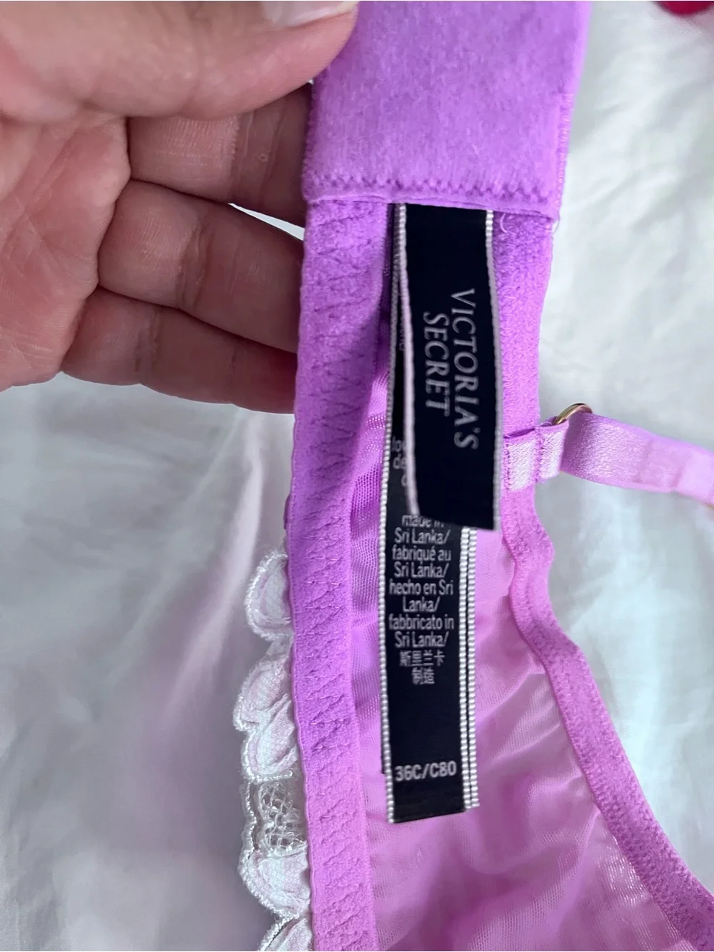 Victoria's Secret Pink Sheer Embroidered Underwire Bra